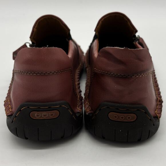 Fashion shoes Mens EUR 48 US 15 Caoutchouc Soles Hand Stiched Brown Leather Zip - Picture 4 of 10